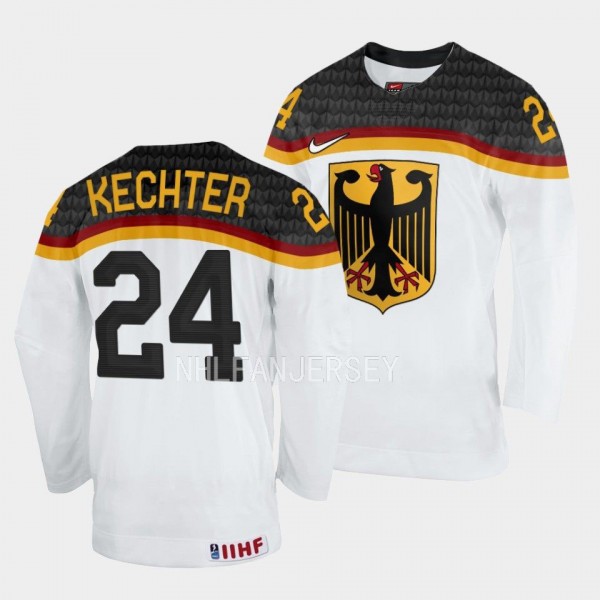 Germany #24 Roman Kechter 2023 IIHF World Junior Championship Home Jersey White