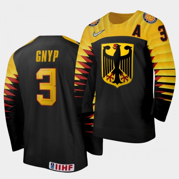 Simon Gnyp Germany 2021 IIHF World Junior Championship Jersey Away Black