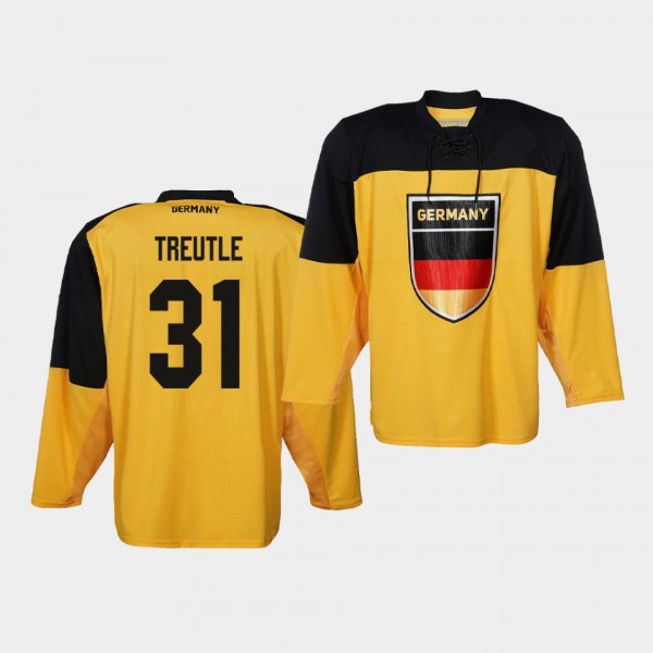 Niklas Treutle Germany Team 2019 IIHF World Championship Yellow Jersey