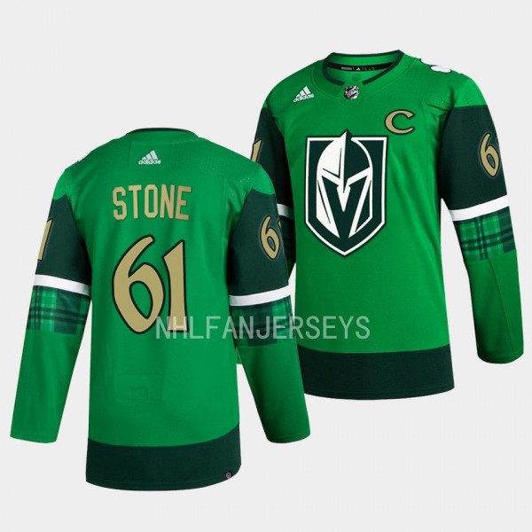 2023 St. Patricks Day Mark Stone Vegas Golden Knights #61 Green Primegreen Authentic Jersey