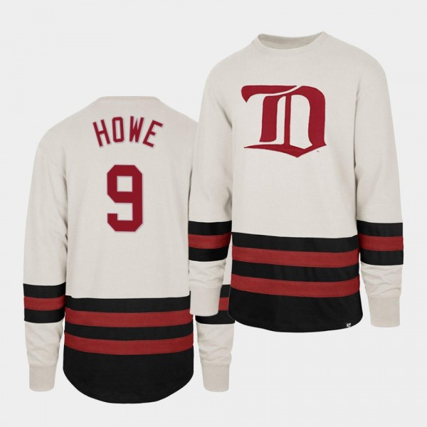 Gordie Howe Detroit Red Wings Center Ice Crew White Retro Cotton Jersey