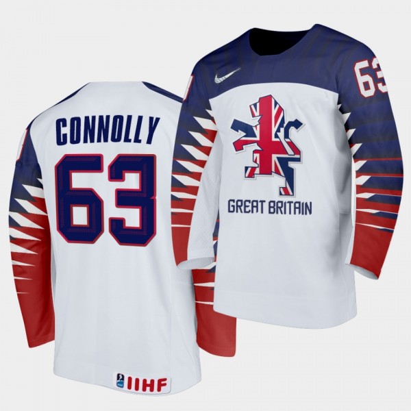 Brendan Connolly Great Britain 2021 IIHF World Championship Home White Jersey