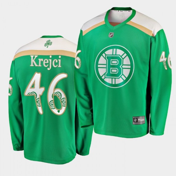 David Krejci #46 Replica Bruins 2019 St. Patrick's...
