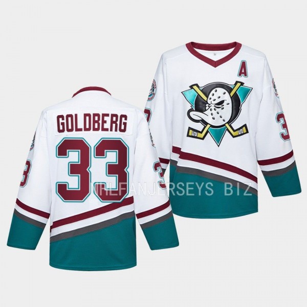Greg Goldberg Anaheim Ducks #33 Mighty Ducks White...