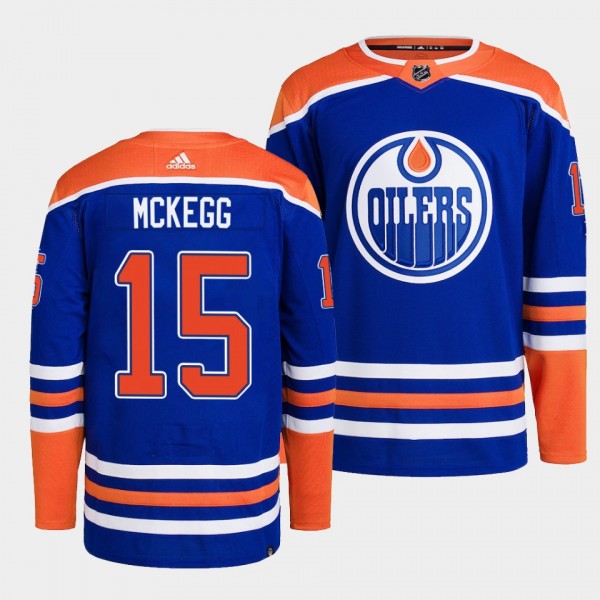 Edmonton Oilers 2022-23 Authentic Home Greg McKegg #15 Royal Jersey Primegreen