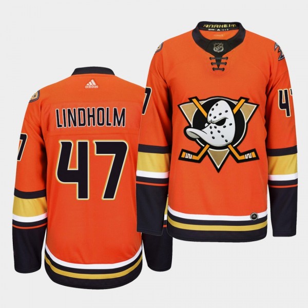 Hampus Lindholm Ducks #47 Third Alternate Jersey Orange