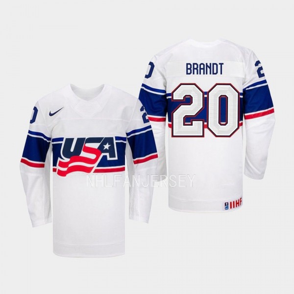 USA Hockey IIHF Hannah Brandt #20 White Jersey Hom...