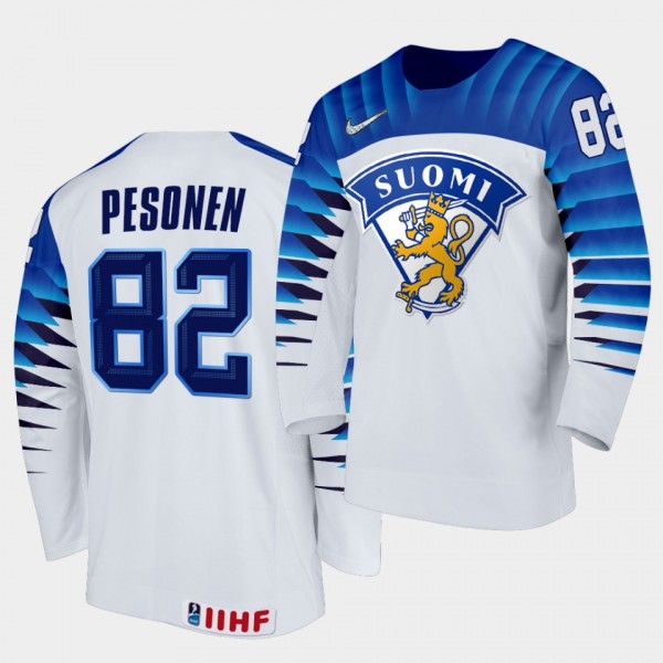 Harri Pesonen 2020 IIHF World Championship White Home Jersey
