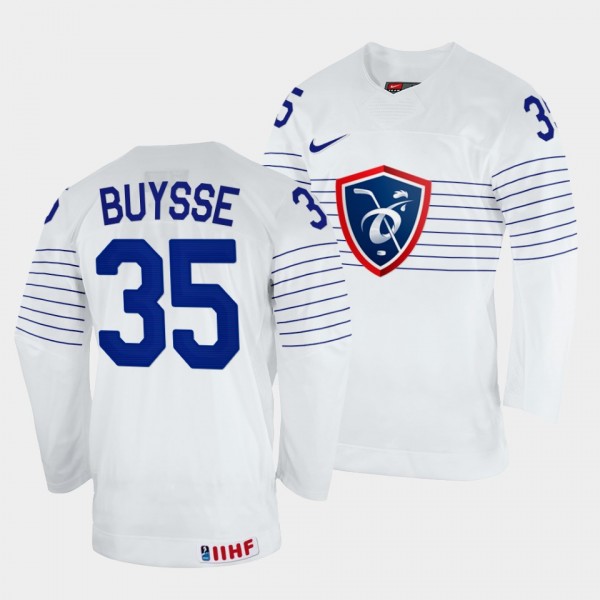 France 2022 IIHF World Championship Henri-Corentin Buysse #35 White Jersey Home