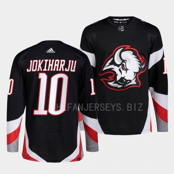 Henri Jokiharju Buffalo Sabres 2022-23 Goathead Alternate Black #10 Primegreen Authentic Jersey Men's