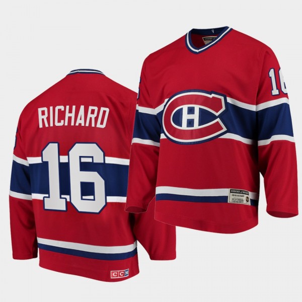 Henri Richard Canadiens #16 Heroes of Hockey Authentic Throwback Jersey Red