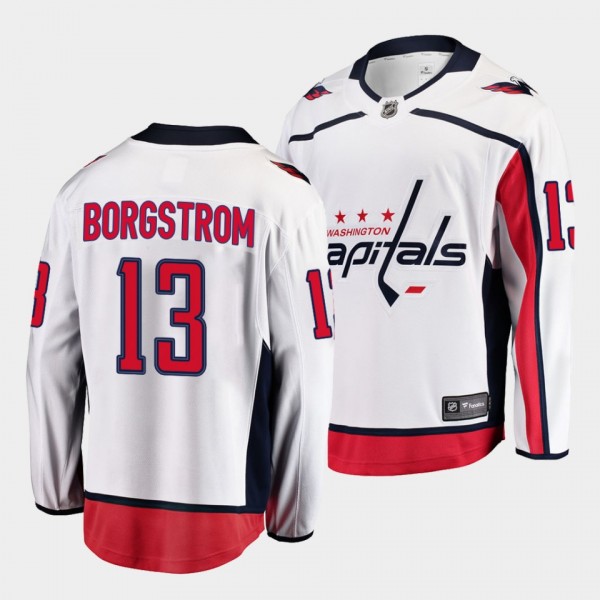 Henrik Borgstrom Capitals #13 Away Jersey White Br...