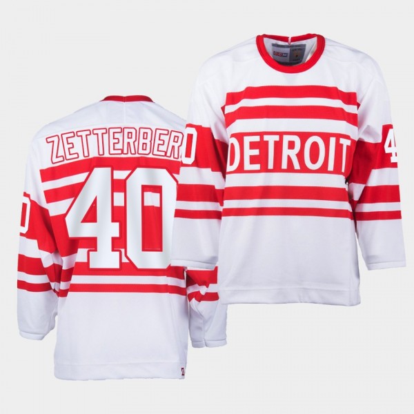 Henrik Zetterberg #40 Detroit Red Wings Retro Vintage White Jersey