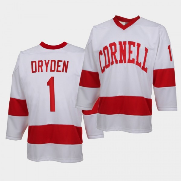 Hockey Hall of Fame Ken Dryden Cornell Big Red White College Hockey Replica Jersey