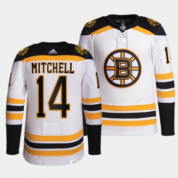 Ian Mitchell Boston Bruins Away White #14 Authentic Pro Primegreen Jersey Men's