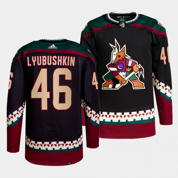 Ilya Lyubushkin #46 Coyotes Home Black Jersey 2021-22 Primegreen Authentic