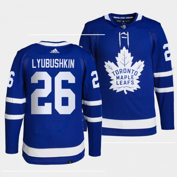 Ilya Lyubushkin Maple Leafs Home Blue Jersey #26 A...