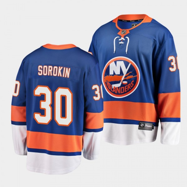 Ilya Sorokin New York Islanders 2020-21 Home Blue ...