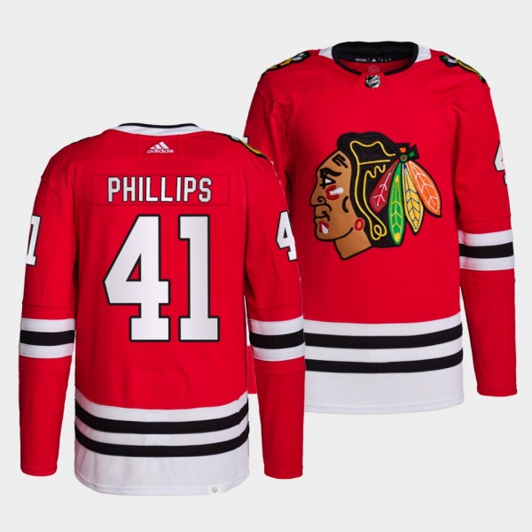 Isaak Phillips #41 Blackhawks Home Red Jersey 2021...