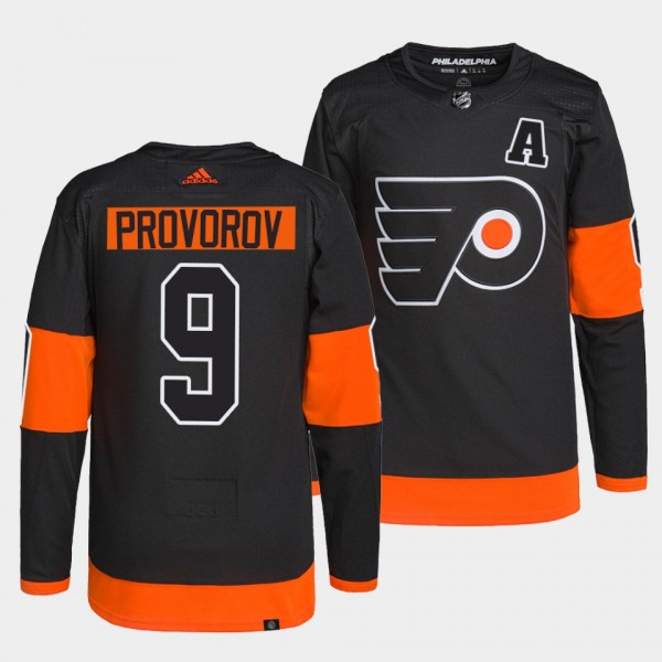 Flyers Alternate Ivan Provorov #9 Black Jersey Primegreen Authentic Pro