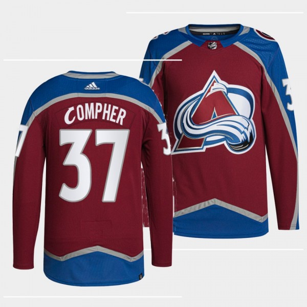 J.T. Compher #37 Avalanche Home Burgundy Jersey 20...