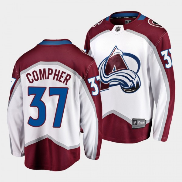 J.T. Compher Colorado Avalanche 2021-22 Road White Away Men Jersey