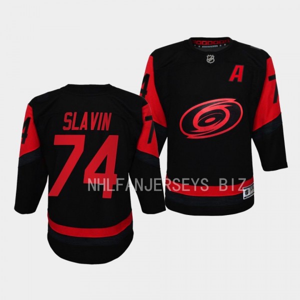 Carolina Hurricanes #74 Jaccob Slavin 2023 NHL Stadium Series Player Black Youth Jersey