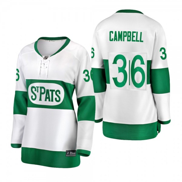 Maple Leafs Jack Campbell #36 Women 2022 St. Pats White Jersey Premier