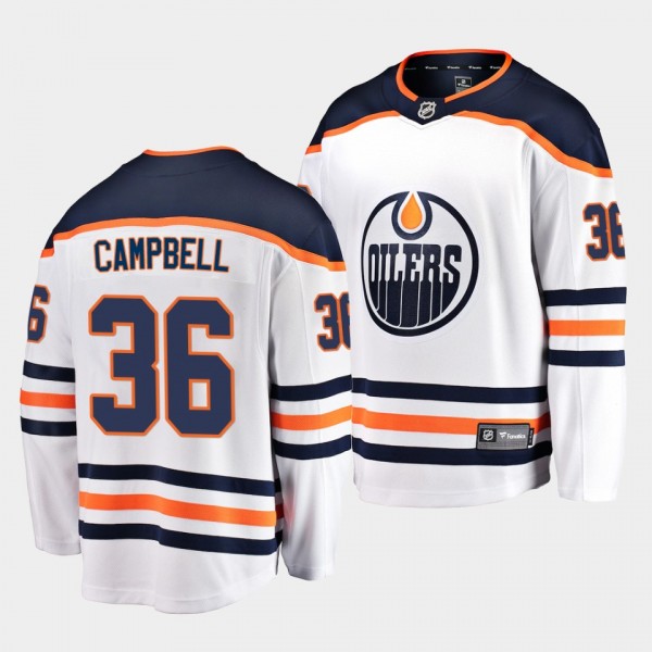 Jack Campbell Edmonton Oilers Away White Breakaway...