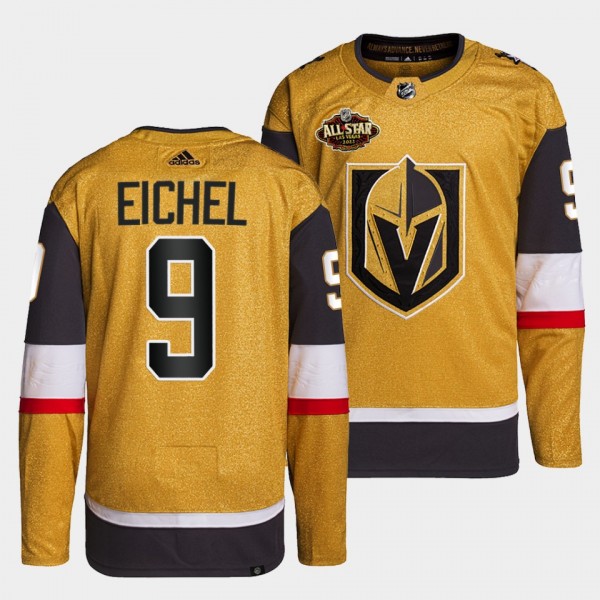 Jack Eichel #9 Golden Knights Primegreen Authentic Gold Jersey 2022 All-Star