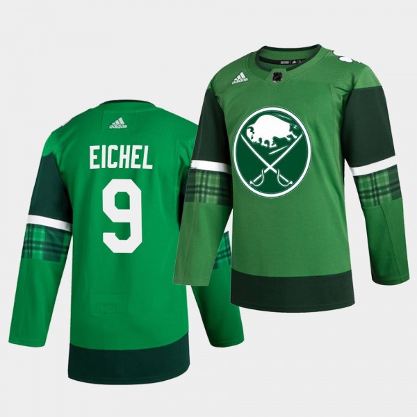 Jack Eichel #9 Sabres 2020 St. Patrick's Day Authentic Player Green Jersey Men's