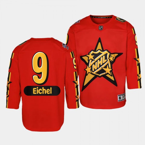 Vegas Golden Knights #9 Jack Eichel 2024 NHL All-Star Game Premier Red Youth Jersey