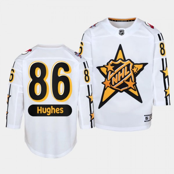 Jack Hughes New Jersey Devils Youth Jersey 2024 NHL All-Star Game White Premier Jersey