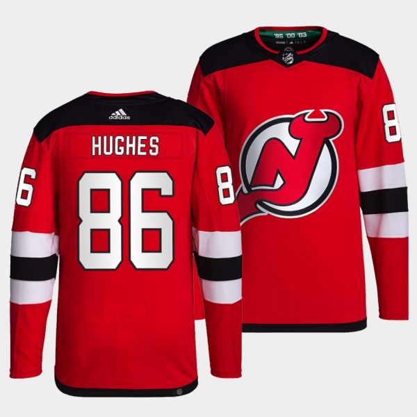 Jack Hughes #86 Devils Home Red Jersey 2021-22 Pri...