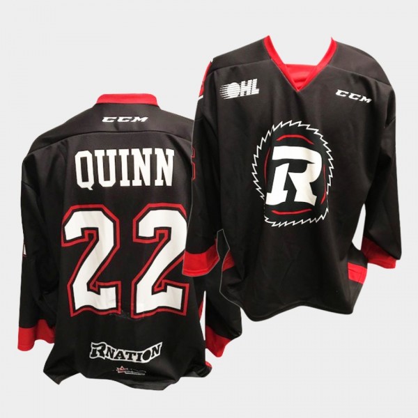 OHL Ottawa 67's Jack Quinn Black 2020 Draft Jersey