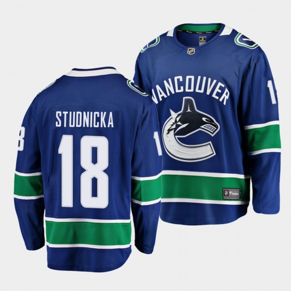Vancouver Canucks Jack Studnicka Home Blue Jersey