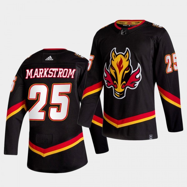 Calgary Flames 2021 Reverse Retro Jacob Markstrom Black Special Edition Authentic Jersey