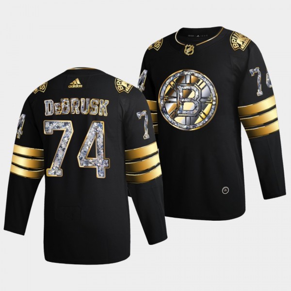 Jake DeBrusk Boston Bruins 2022 Stanley Cup Playoffs #74 Black Diamond Edition Authentic Jersey