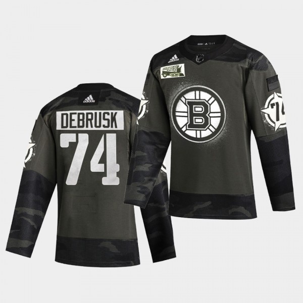 Jake Debrusk Boston Bruins 2021 Military Night Camo Authentic Limited Jersey