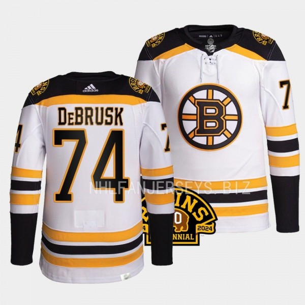 Boston Bruins 2023-24 100th Centennial Jake DeBrusk #74 White Authentic Pro Jersey Men's
