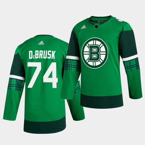 Jake DeBrusk #74 Bruins 2020 St. Patrick's Day Aut...