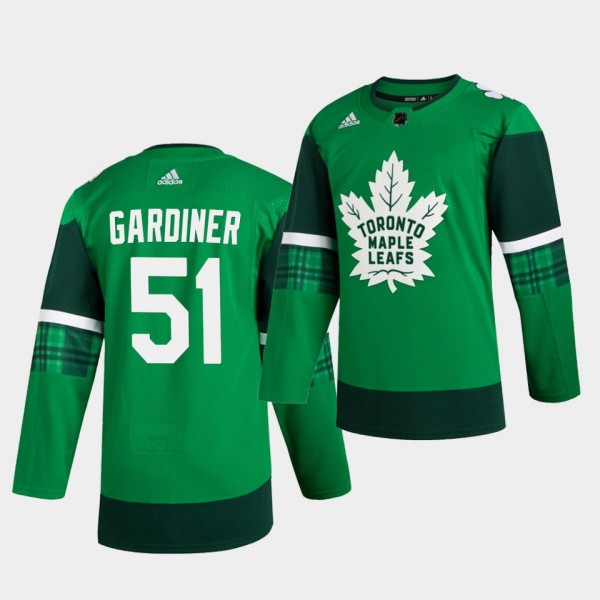 Jake Gardiner Maple Leafs 2020 St. Patrick's Day Green Authentic Player Jersey