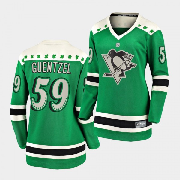 Jake Guentzel #59 Penguins 2021 St. Patrick's Day ...