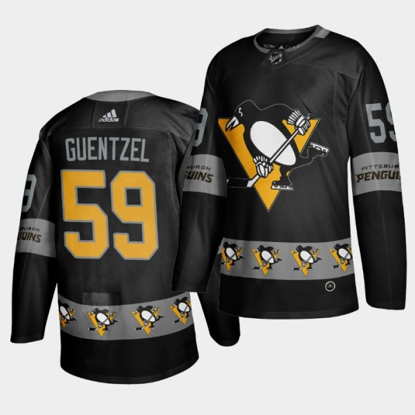 Jake Guentzel Penguins #59 Logo sleeve Breakaway J...