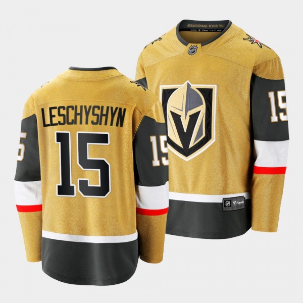 Jake Leschyshyn Vegas Golden Knights 2021-22 Home Gold Player Men Jersey
