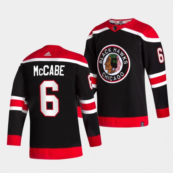 Jake McCabe #6 Blackhawks 2021 Reverse Retro Special Edition Black Jersey