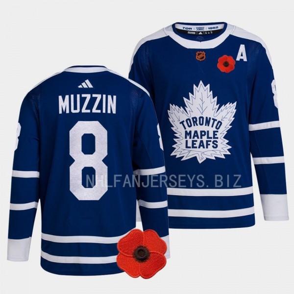 Canadian Remembrance Day Toronto Maple Leafs Jake Muzzin #8 Blue Lest We Forget Jersey 2022
