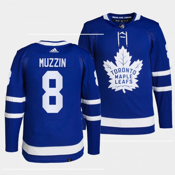 Jake Muzzin #8 Maple Leafs Home Blue Jersey 2021-22 Primegreen Authentic