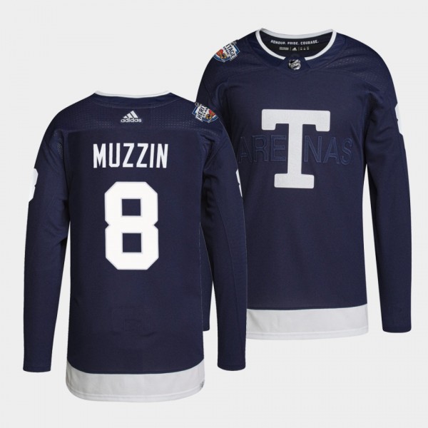 Toronto Maple Leafs 2022 Heritage Classic Jake Muzzin #8 Navy Jersey Primegreen Authentic