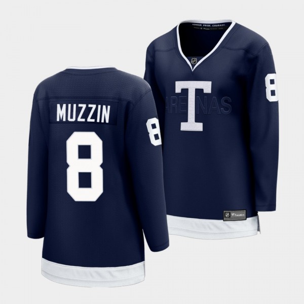 Toronto Maple Leafs 2022 Heritage Classic Jake Muzzin #8 Women Navy Jersey